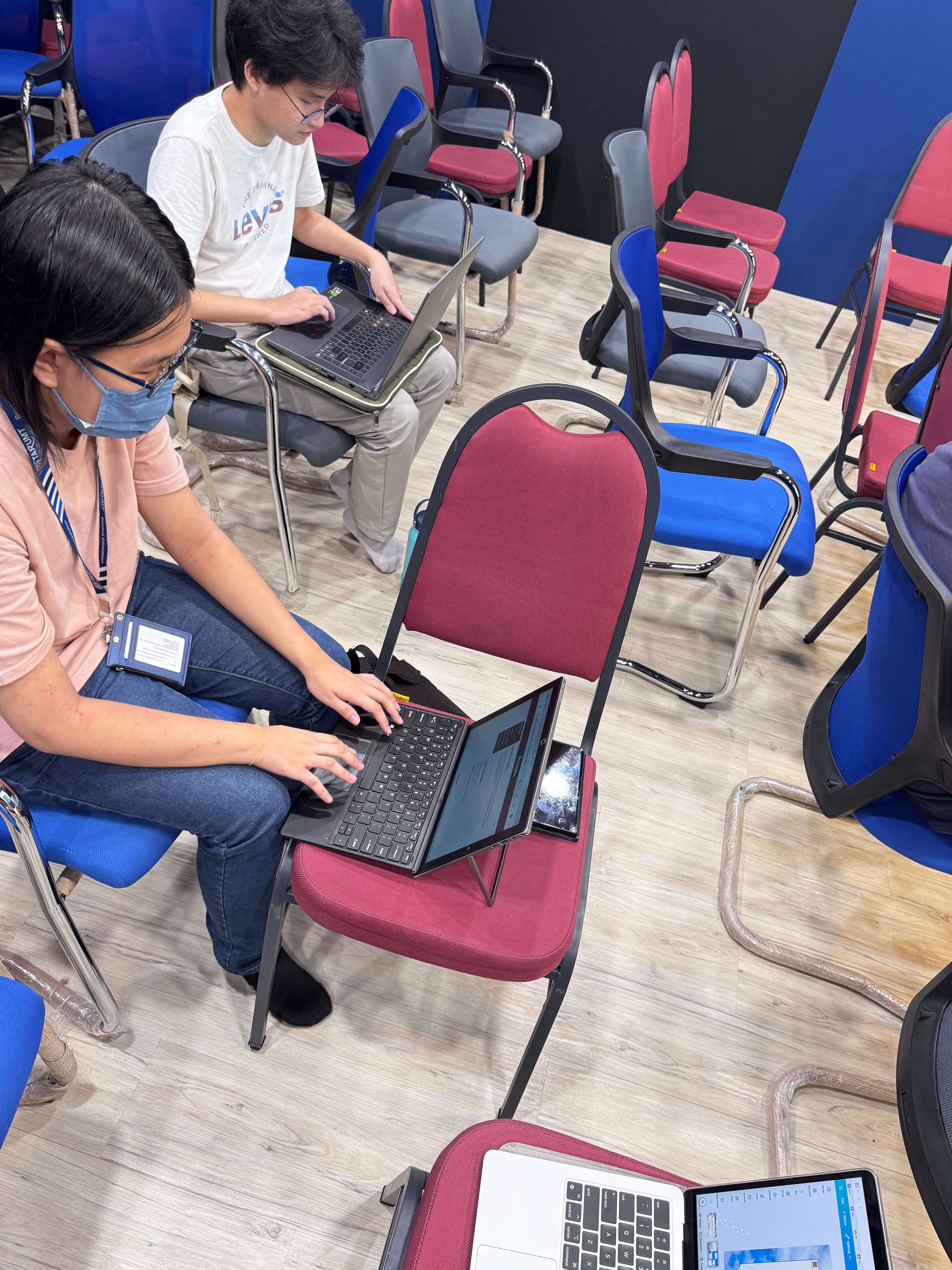 Group meeting with notebooks